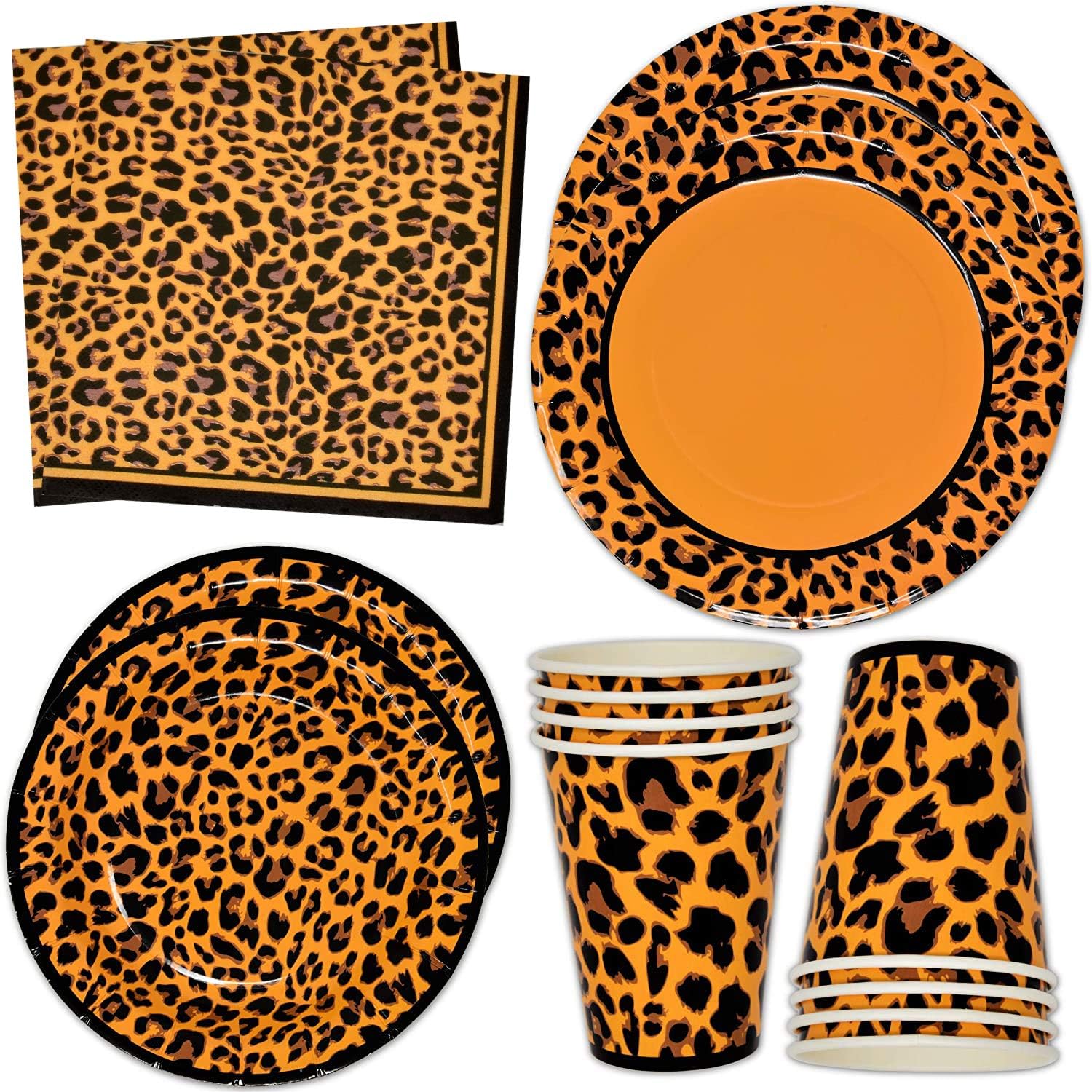 Leopard Print Party Supplies Tableware Set 24 9