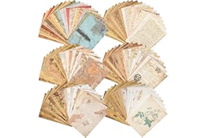LakoArt 120 Sheets Vintage Ephemera Paper Pack for Junk Journal Kits Art Journaling Background Scrapbook Embellishments Aesthetic Room Decor Wall Art Craft Projects Collage Mixed Media Notebooks