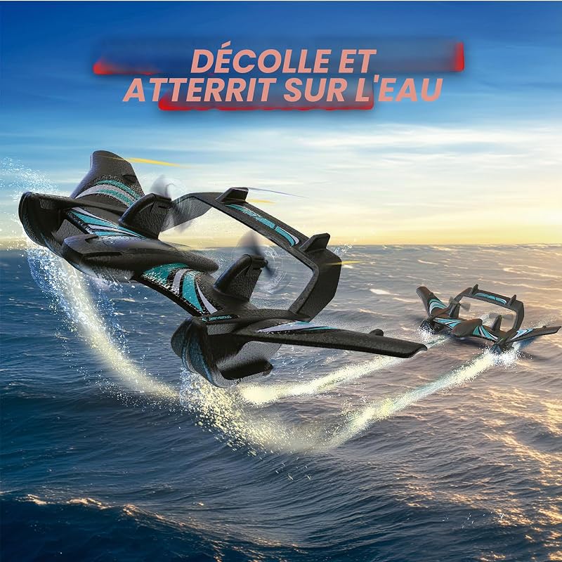 Aqua Wingz 62004498 Avion RC avec lumières LED, décollage dans l'eau ou la Terre, Mousse EPP résistante, +10 Ans — photo 3 sur 7