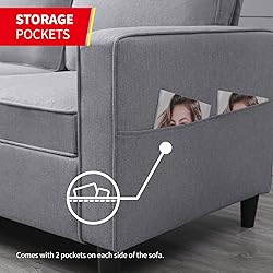 PUREMIND Grey Loveseat Couch for Small Spaces,Cozy