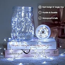 JMEXSUSS White Solar String Lights Outdoor