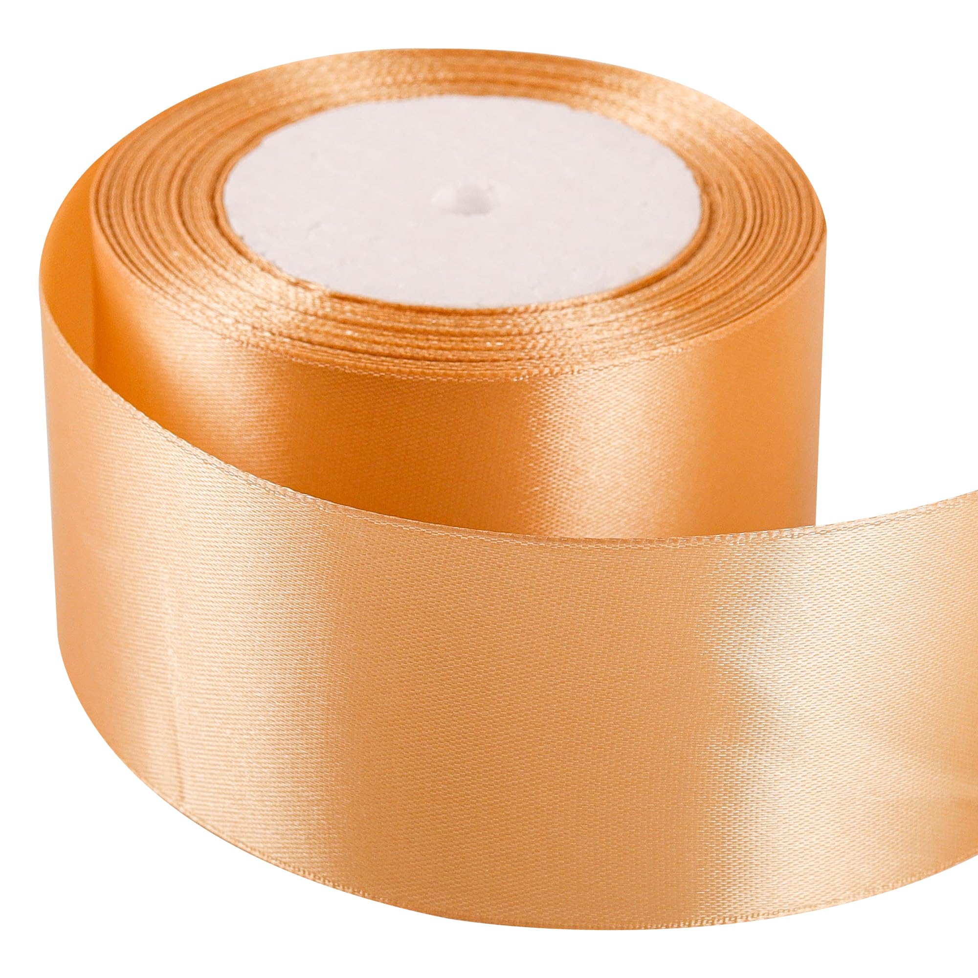 50mm Gold Ribbon for Gift Wrapping 22M,Gold Satin Ribbons Fabric 50mm Thick for Crafting Hair Bow Christmas Polyester Ribbon Cake Wedding Party Balloon Car Ribbons Decoration