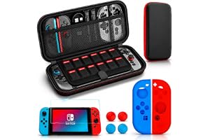 Kit Completo para Nintendo Switch | 7 em 1 | Bolsa Capa Película De Vidro Preto
