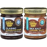 Sunday Night Foods Classic Chocolate and Sea Salt Caramel Sauce: Gourmet Chocolate and Caramel Sauces, Farm-Crafted, Gluten-Free, No Artificial Ingredients, Silky Smooth, Rich and Buttery Caramel, Perfect for Desserts and Drinks, Great Luxury Gift Idea, Two 10 oz Jars (2-pack)
