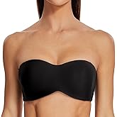 MELENECA Women's Strapless Bra for Large Bust Minimizer Unlined Bandeau with Underwire