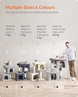 Feandrea Cat Tree Tower 67 cm S Smoky Grey PCT611G01V1 view 8