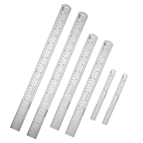ZZTX Metal Ruler Stainless Steel Ruler Straight Edge Measuring Tool 6 ...