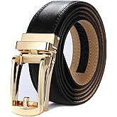 Tonywell Mens Leather Ratchet Belts with Click Buckle Perfect Fit Dress Belt 30mm Wide