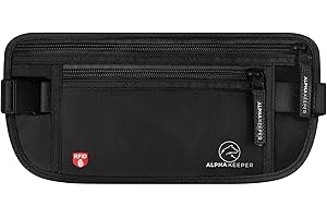 ALPHA KEEPER Hidden Money Belt for Travel for Men, Waist Wallet Anti Theft, RFID Passport Holder For Travel Men Or Women, Money Pouch, RFID Passport Holder