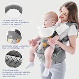 Bellababy Baby Carrier Hip Seat 6 in 1 Ergonomic M-Position Grey 0-36m view 3