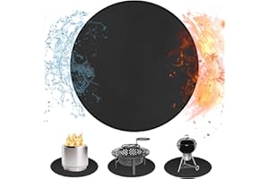 AMERBRO 47in Round Fire Pit Mat for Solo Stove Bonfire,Grill Fireproof Stove Mat for Outdoor Grill Deck Protector,Circular Mat for Under Grill to Protect Deck Patio Grass,Fire Pit Solo Stove Accessories