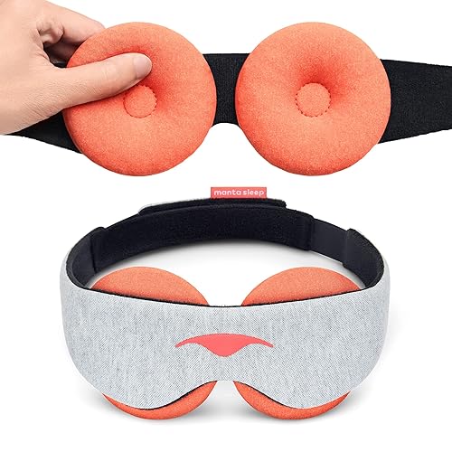 Manta Steam Sleep Mask - Total Blackout Heated Eye Mask with Zero Eye Pressure, 100% Natural Gentle