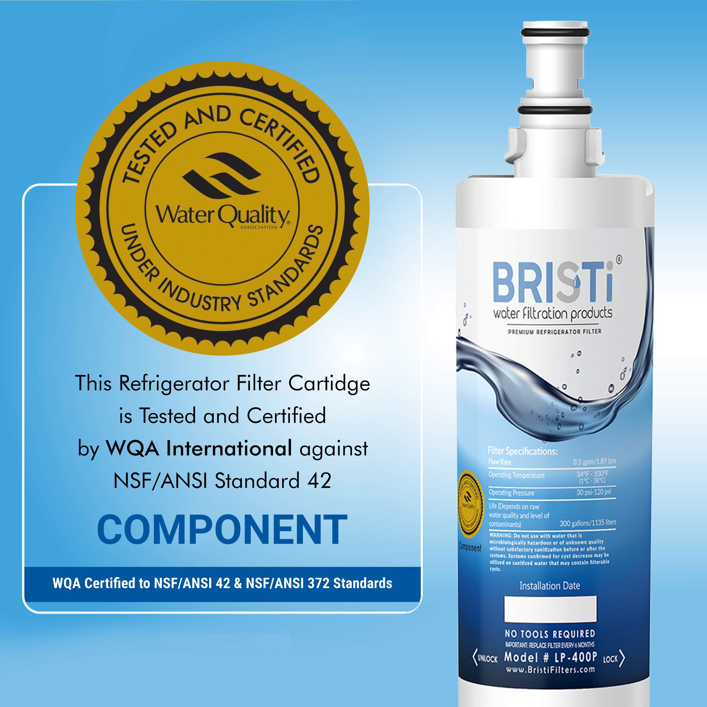 BRISTI 469010 Refrigerator Water Filter, Compatible With 469902, 469908, 4396510, 439650