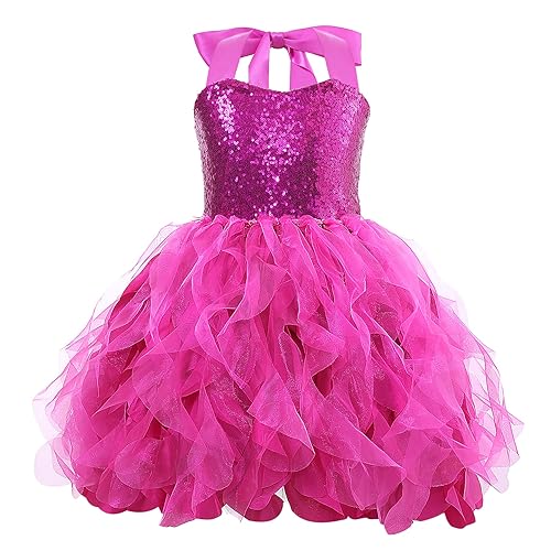 Hot Pink Tutu Dress for Girls Fuchsia Sparkly Sequin Tulle Princess  Birthday Party Dresses for Little Girls Kids Fairy Sneaker Ball Gown Prom  Dance Graduation Christmas Outfit 5-6T in Kenya | Whizz