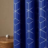Deconovo Blackout Curtains Set 2 Thermal Insulated Royal Blue 140x260 view 3