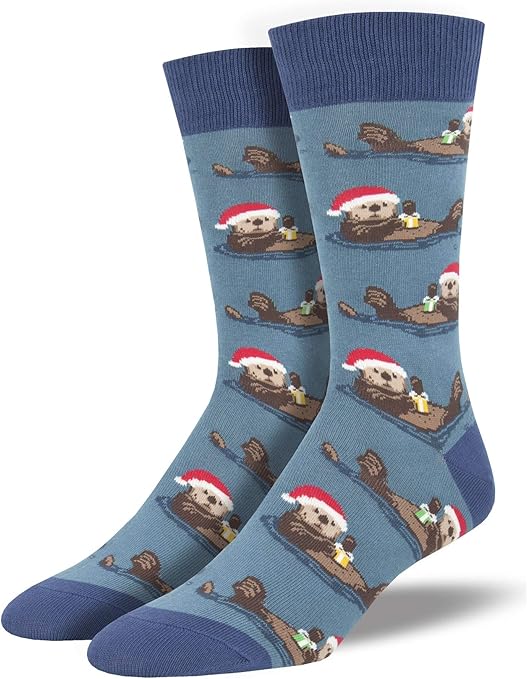 LilyRosa Otter Socks Mens Boys Gents Christmas Otters Gift Socksmith