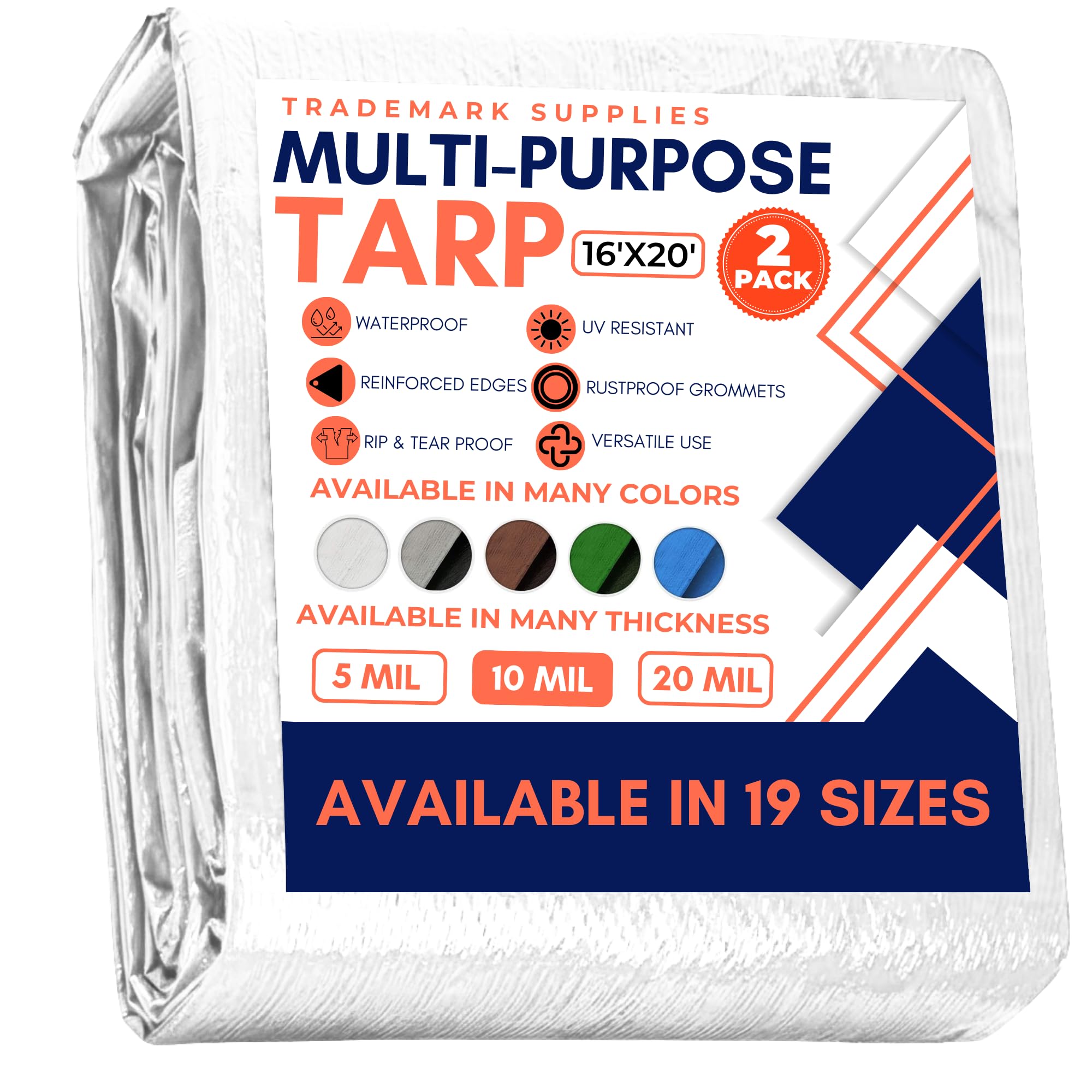 Large Waterproof Tarp - Heavy Duty 10 Mil Thick