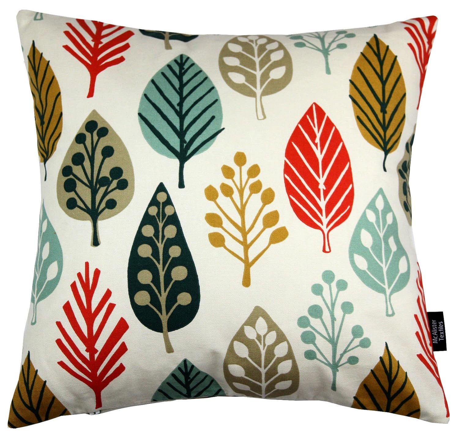 McAlister Textiles Magda Cushion Cover Terracotta Orange Geometric Leaf Design Throw Scatter