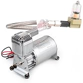 CNWZYMX 12V 150PSI Air Horn Suspension Compressor Kit 3/8 NPT Silver | Heavy Duty, Mini Onboard, with 1/4 NPT Adapter, for Car Train Truck Horn/Bag/Suspension