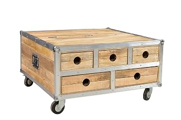 Sam Couchtisch Truhe Roadies Mit Rollen Aus Mangoholz Natur 5