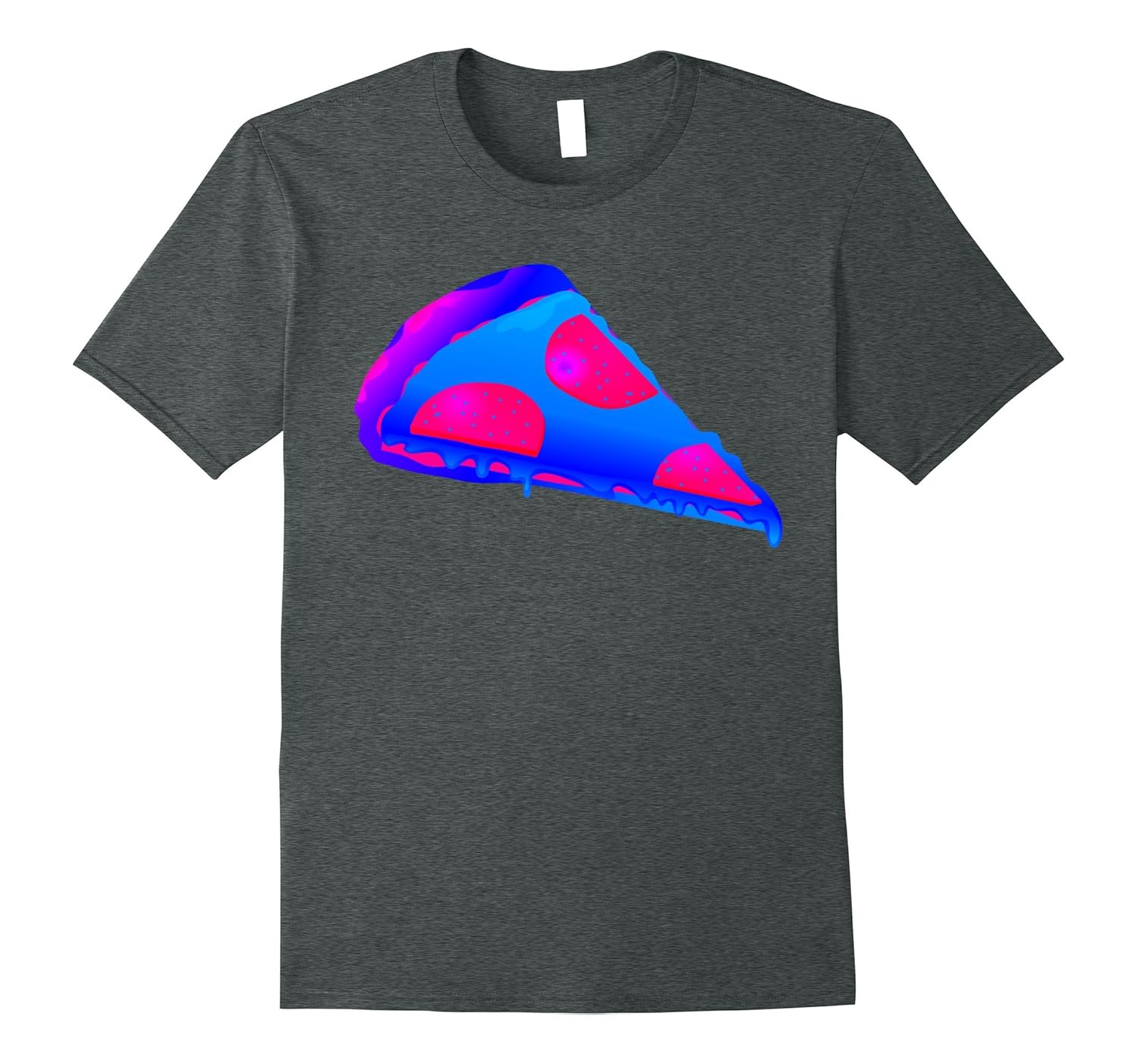 EDM Electronic Dance Techno Neon Pizza Rave T-Shirt-Rose