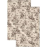 KOUTIA 2 Pack Vintage Cowboy Bathroom Hand Towels Decorative Soft Absorbent Kitchen Guest Towel Set for Spa Gym Hotel, 14x28 Inches