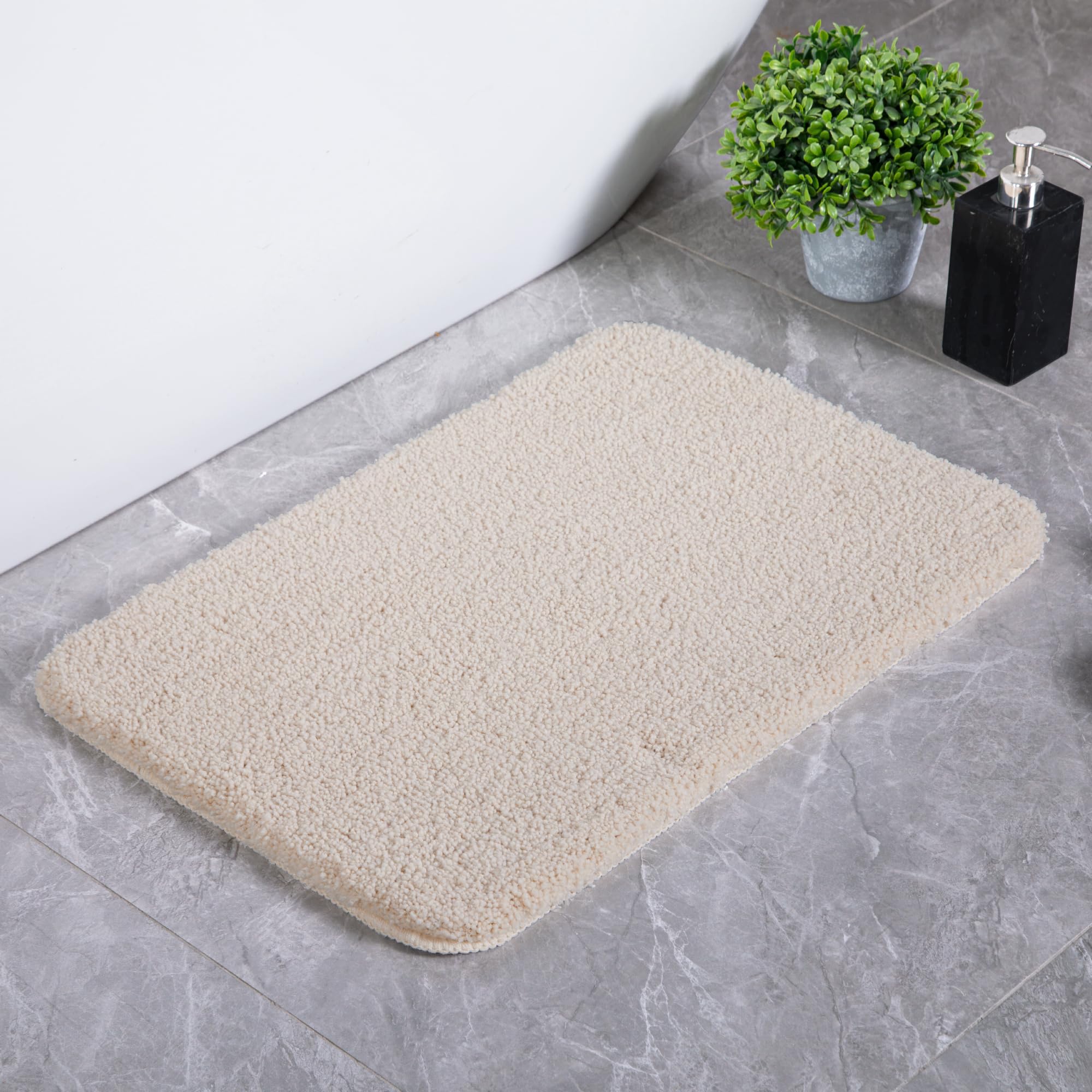 Photo 1 of *** SIMILAR IMAGE UNKNOWN SIZE OR BRAND***CHEZARTEMIS Luxury Quick Dry Non-Slip Bathroom Rugs?17'' x 24'' Beige? Highly Absorbent Washable and Ultra Soft, Extra Thick Fluffy Bath Mats for Shower/Kitchen/Bathtub Floor
