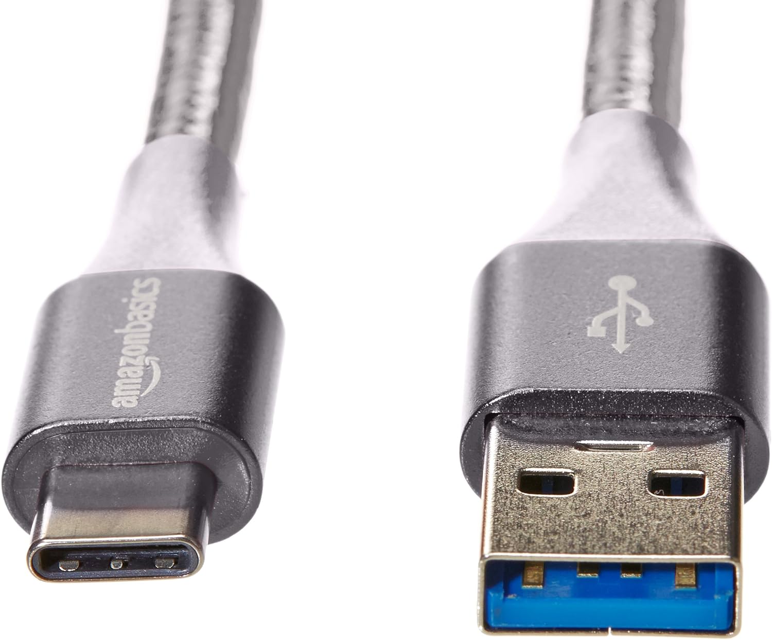 Amazon Basics Double Braided Nylon USB 3.1 Gen 2, USB-C to USB-A Charger Cable, 0.9 m, Dark Grey - Image 3