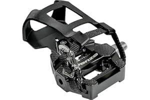 Venzo Bike Toe Clips Cages & Pedals - Compatible with Shimano SPD - Fixed or Adjustable Bicycle Toe Clips & Cleats for Fitness Indoor Exercise Bikes