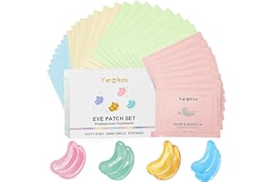 Yargkos 32 Pairs Under Eye Patches, Hydrating Eye Masks for Dark Circles Puffiness Puffy Eyes, Anti Wrinkle Collagen Undereye