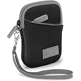 USA Gear Small Camera Case Compatible with Nikon Coolpix A10, S4300, S6900, W300, L22 & More - Digital Camera Sleeve Neoprene, Belt Loop, Wrist Strap, Pocket for SD Cards, Batteries (Black)