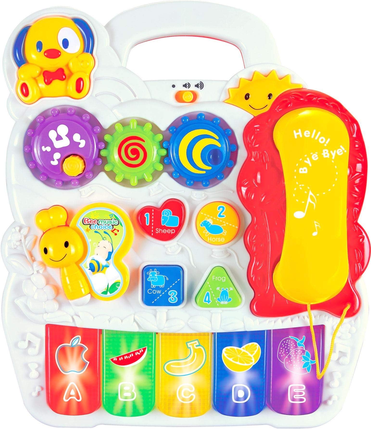 Kiddale Educational Musical Toy with Telephone, Colorful Musical Piano, Animal Sounds, Music and Song-Multicolor