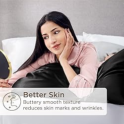 Bedsure King Size Satin Pillowcase Set of 2 - Black