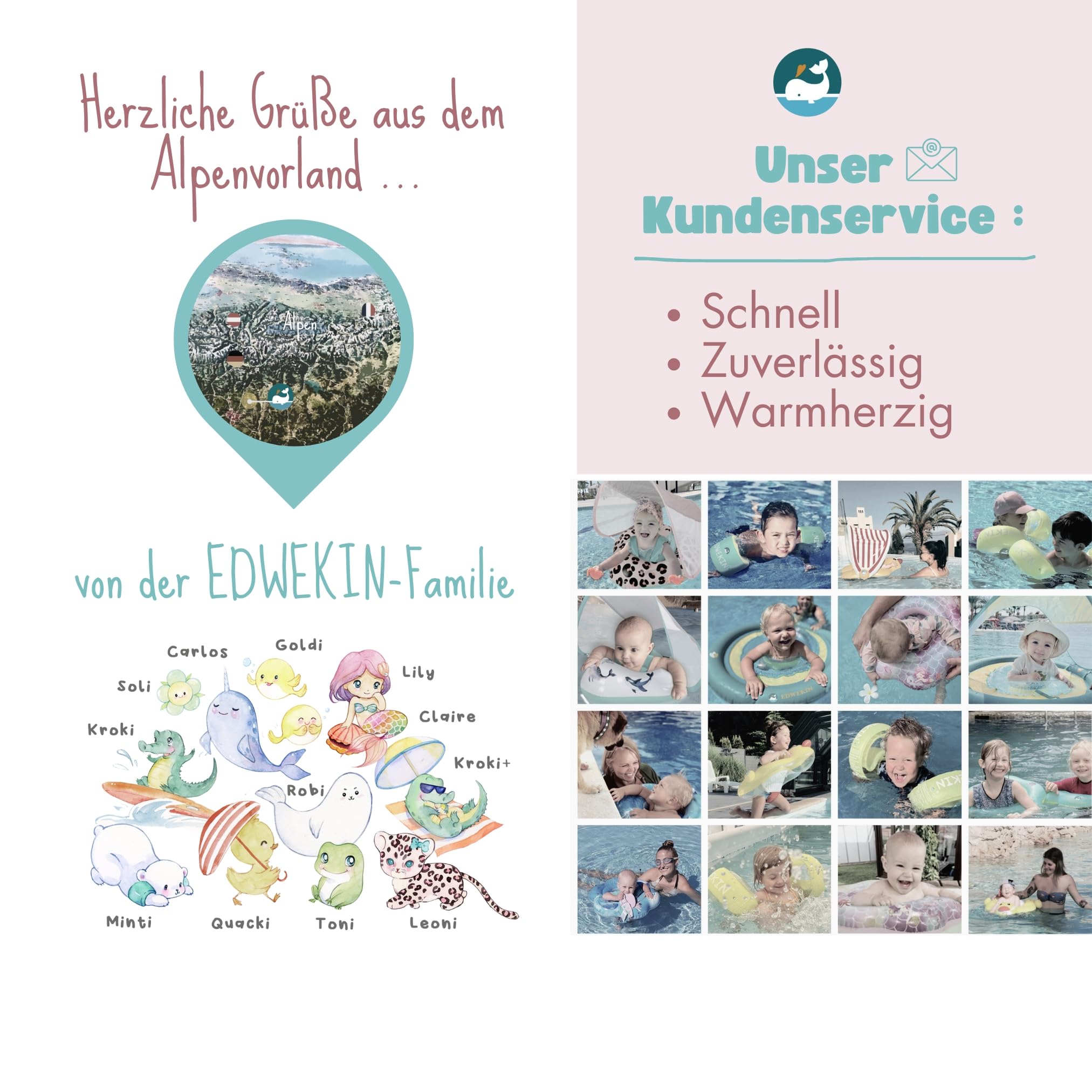 EDWEKIN® Baby Schwimmring 2026 mit Eltern-Zugleine – Mehr Sicherheit & Wasserspaß | TÜV geprüft | Premium Baby Float mit UPF50+ Sonnendach, Netzstoffgurt & Leo-Optik | 6–36M | Mitwachsend 7