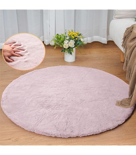 Amazon.com: FJZFING Pink Round Rug Ultra-Soft Plush Modern 7x7
