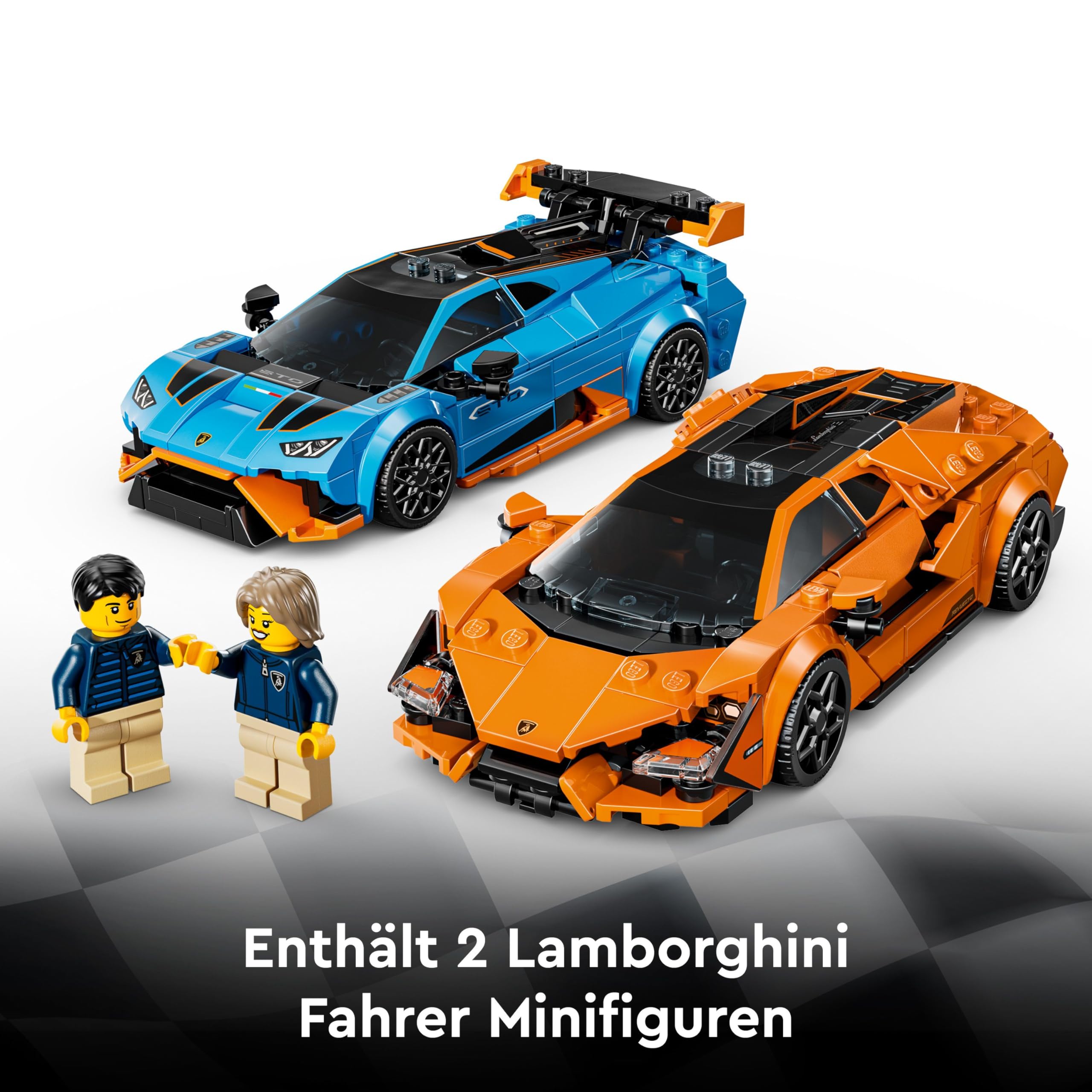 LEGO Speed Champions Lamborghini Revuelto und Huracán STO Auto Set mit 2 Rennwagen und 2 Fahrer Minifiguren - Spielzeug für Auto Fans - Kreatives Geschenk für Jungen ab 9 Jahren - 77238 5