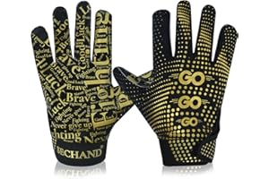SECHAND Football Gloves for Youth Kids, Non-Slip Breathable Receiver Gloves for Teens, School Training