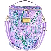Lilly Pulitzer Insulted Backpack Cooler Large Capacity, Pink/Blue Portable Soft Cooler Bag for Picnics, Beach, Pool, Hiking, Seacret Escape