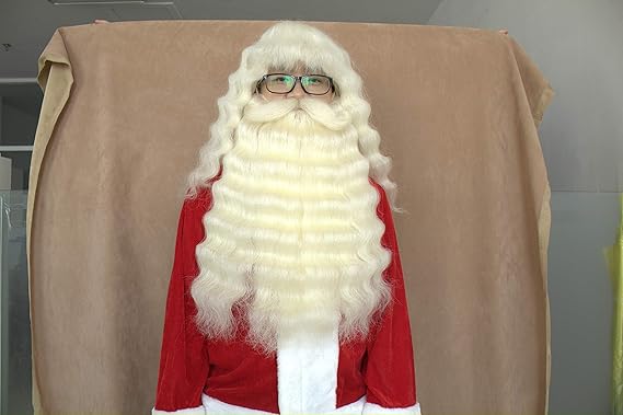 Amazon Com Deluxe Prefessional Yak Hair Santa Claus Beard And Wig