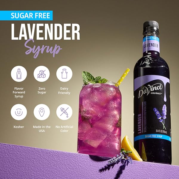 DAVINCI GOURMET SUGAR-FREE LAVENDER SYRUP, 25.4 FLUID OUNCES (PACK OF 1)