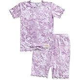 VAENAIT BABY Infant Toddler Kids Junior Soft Bamboo Pajamas Tie Dye Short Summer Pjs 2pcs Set 6M-12Y
