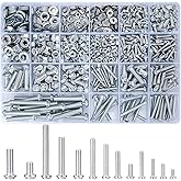 wugongshan 1080 Pcs Screws Bolts and Nuts Assortment Kit, Metric Machine Screws and Nuts and Flat Washers, M3/M4/M5/M6 Cross Slotted Round Head Bolts Sets (C)