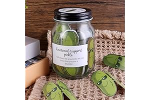BAYELOVE 60 PCS Positive Pickle Emotional Support Gift Set Pickle Affirmation Cards with Glass Jar for Pickle Gifts Mental Health Gifts to Cheer Up Friends Positive Affirmations Cards for Women