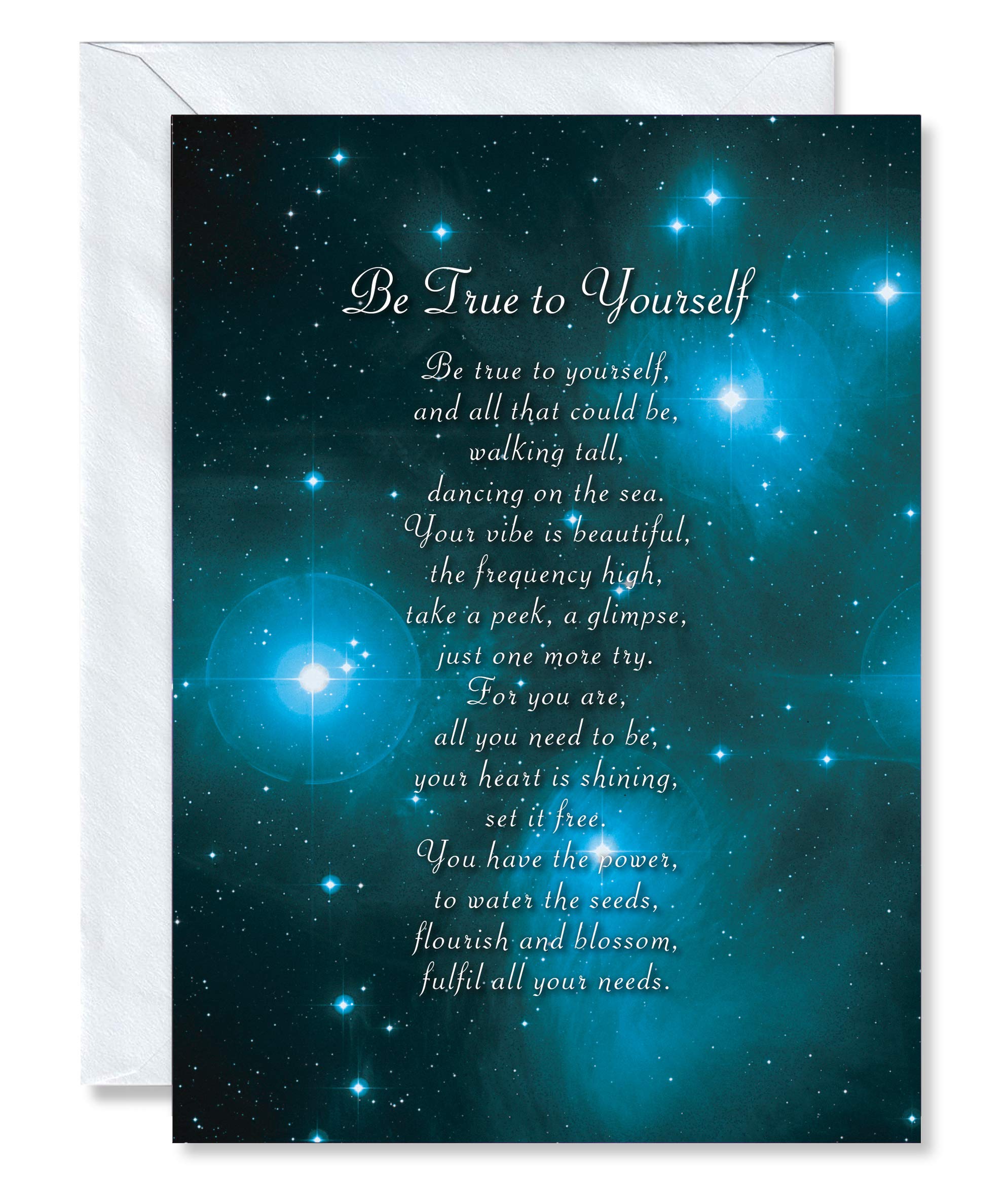 Clarabelle Cards - Be True To Yourself - Proud of You | Supportive | Encouragement | Motivational | Inspirational | Thinking of You Poem Verse Greetings Card sold by Card Candy