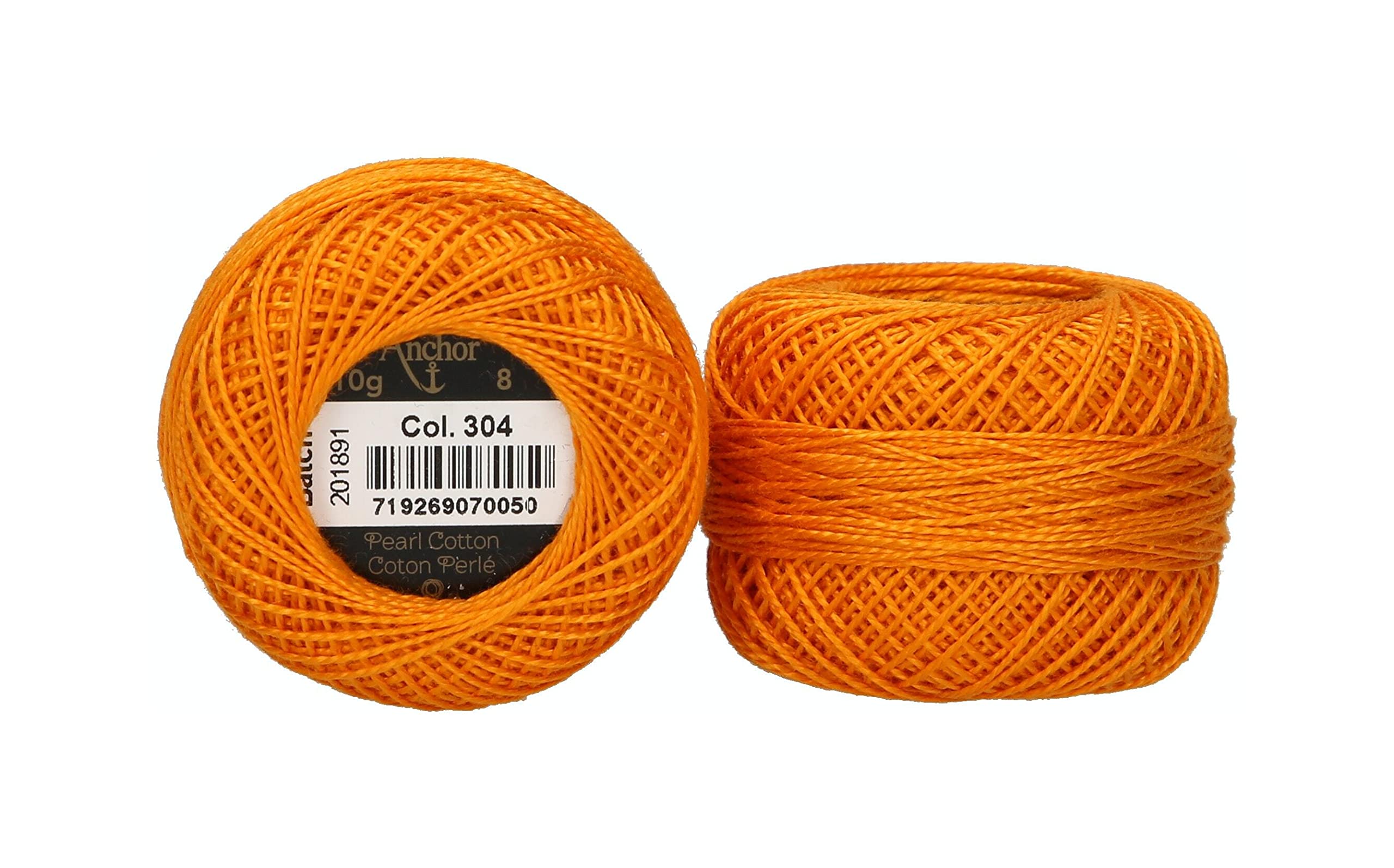 ANCHOR Pearl Yarn, Thickness: 8, Packaging: 10G, Running Length: 82M dottergelb Embroidery Threads