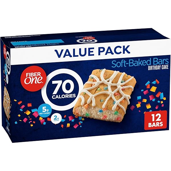 FIBER ONE 70 CALORIE SOFT-BAKED BARS, BIRTHDAY CAKE,...