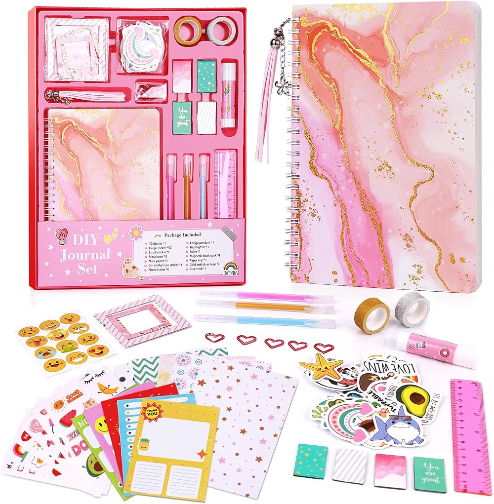 Lavliy Kids Journals Diary Craft Kit for Girls 4-12 A5 Journal Set