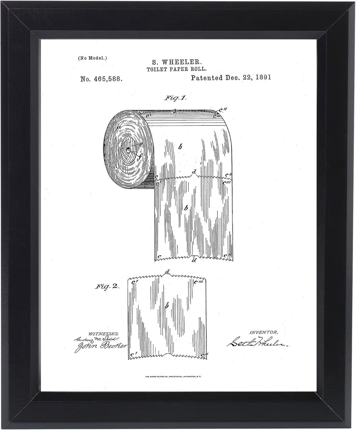 Amazon Com Paper Roll 1891 Print Original Bathroom Patent Art