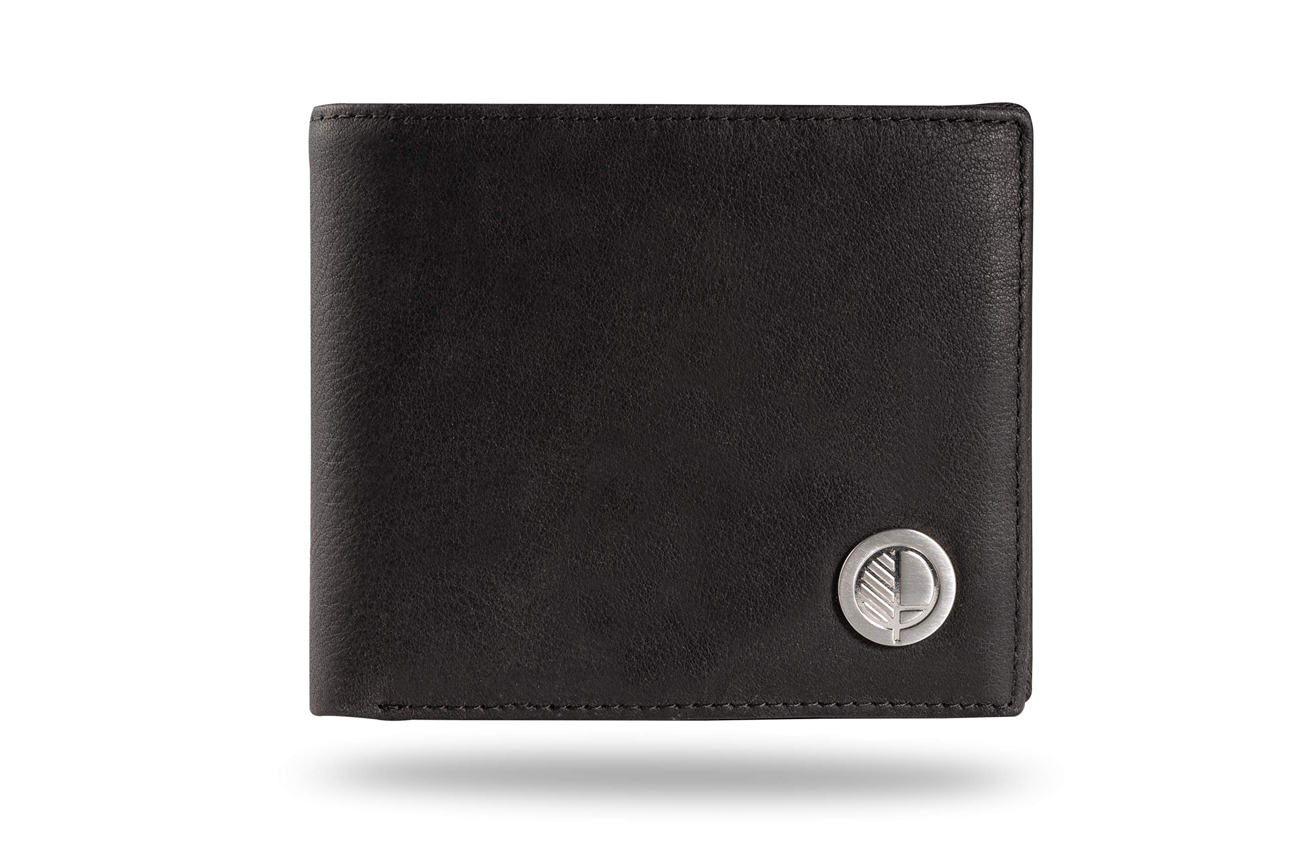 Drew Lennox |Classic Mens Bifold Wallet | Premium British Cowhide Leather | Slim Yet Practical - Charcoal Black