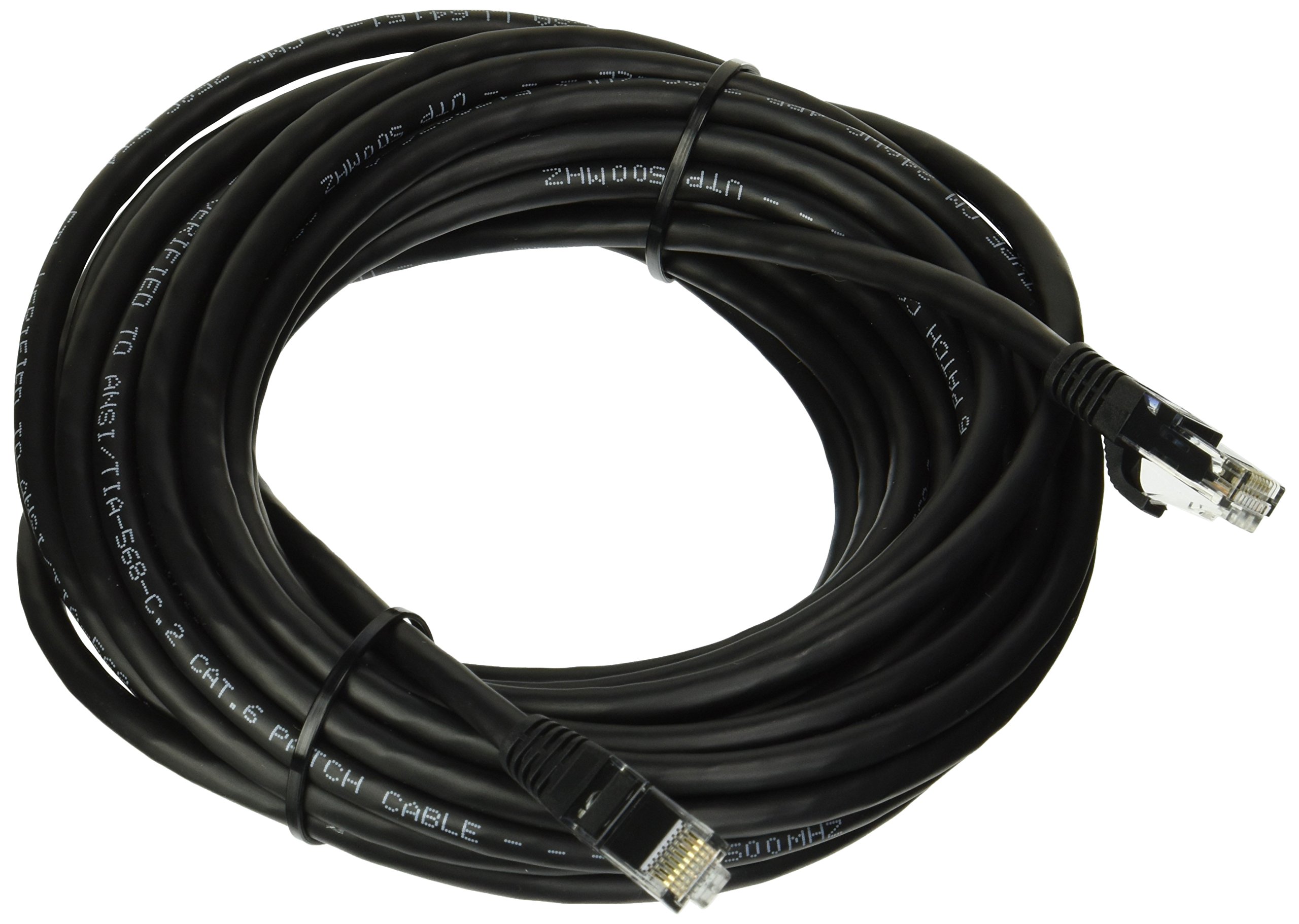 C2G 03988 Cat6 Cable - Snagless Unshielded Ethernet Network Patch Cable, Black (30 Feet, 9.14 Meters) — image 1
